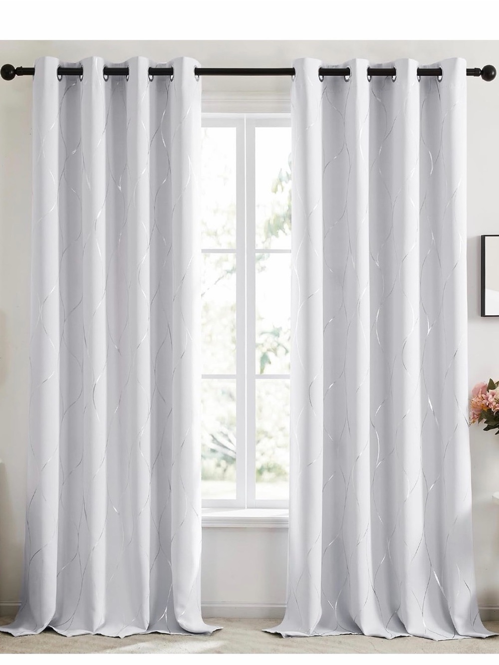 Deconovo Curtains for Living Room, Pattern Blackout Curtains 84”